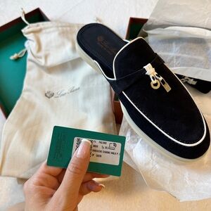 Loro Piana Summerwalk Babouche Loafers, 38.5